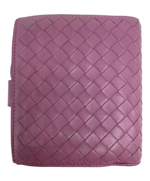 BOTTEGA VENETA（ボッテガベネタ）BOTTEGA VENETA (ボッテガベネタ) イントレチャート2つ折り財布 パープル サイズ:下記参照の古着・服飾アイテム