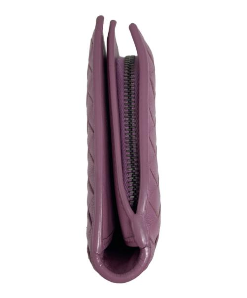 BOTTEGA VENETA（ボッテガベネタ）BOTTEGA VENETA (ボッテガベネタ) イントレチャート2つ折り財布 パープル サイズ:下記参照の古着・服飾アイテム