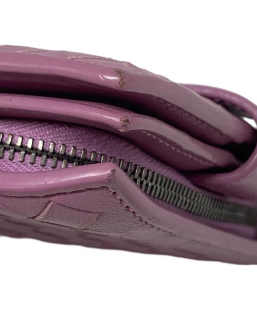 BOTTEGA VENETA（ボッテガベネタ）BOTTEGA VENETA (ボッテガベネタ) イントレチャート2つ折り財布 パープル サイズ:下記参照の古着・服飾アイテム