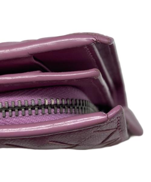 BOTTEGA VENETA（ボッテガベネタ）BOTTEGA VENETA (ボッテガベネタ) イントレチャート2つ折り財布 パープル サイズ:下記参照の古着・服飾アイテム