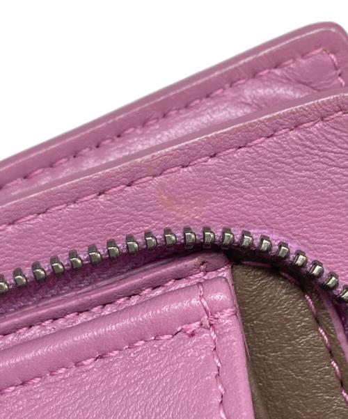 BOTTEGA VENETA（ボッテガベネタ）BOTTEGA VENETA (ボッテガベネタ) イントレチャート2つ折り財布 パープル サイズ:下記参照の古着・服飾アイテム