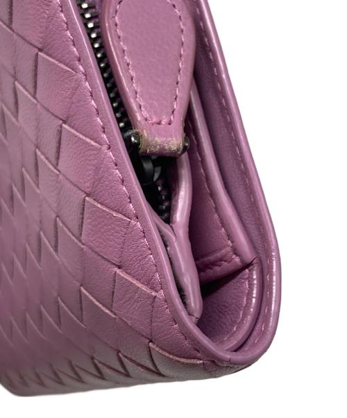 BOTTEGA VENETA（ボッテガベネタ）BOTTEGA VENETA (ボッテガベネタ) イントレチャート2つ折り財布 パープル サイズ:下記参照の古着・服飾アイテム