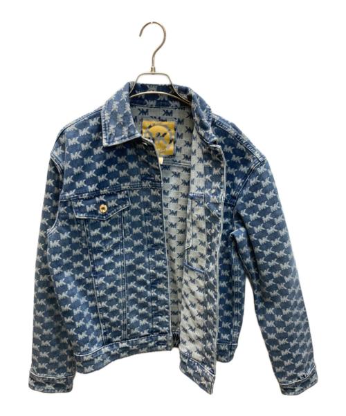 MICHAEL KORS（マイケルコース）MICHAEL KORS (マイケルコース) ロゴジャガードデニムジャケット インディゴ サイズ:SIZE Sの古着・服飾アイテム