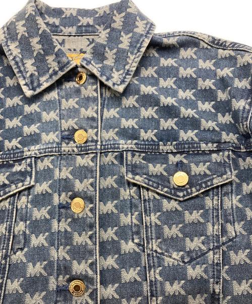 MICHAEL KORS（マイケルコース）MICHAEL KORS (マイケルコース) ロゴジャガードデニムジャケット インディゴ サイズ:SIZE Sの古着・服飾アイテム