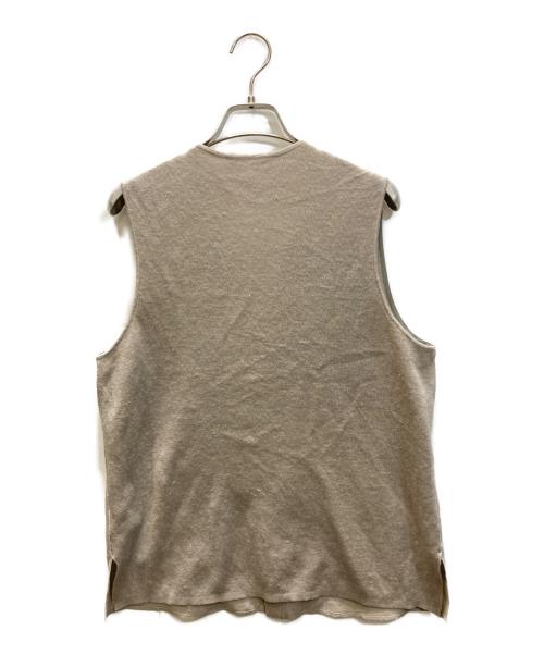 GALERIE VIE（ギャルリーヴィー）GALERIE VIE (ギャルリーヴィー) リブコンビフレンチリネン Vネックジレ ベージュ サイズ:Freeの古着・服飾アイテム