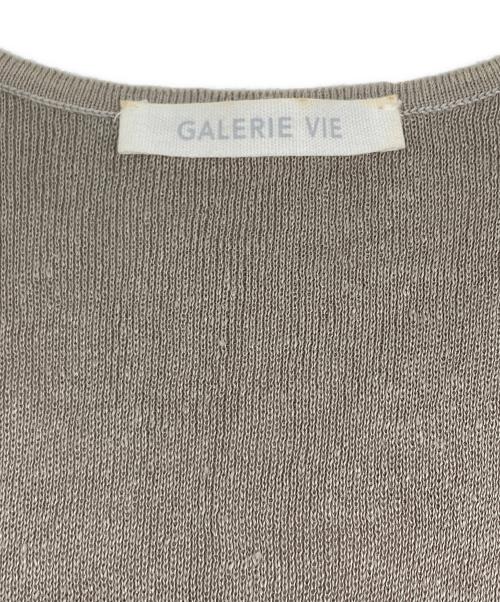 GALERIE VIE（ギャルリーヴィー）GALERIE VIE (ギャルリーヴィー) リブコンビフレンチリネン Vネックジレ ベージュ サイズ:Freeの古着・服飾アイテム