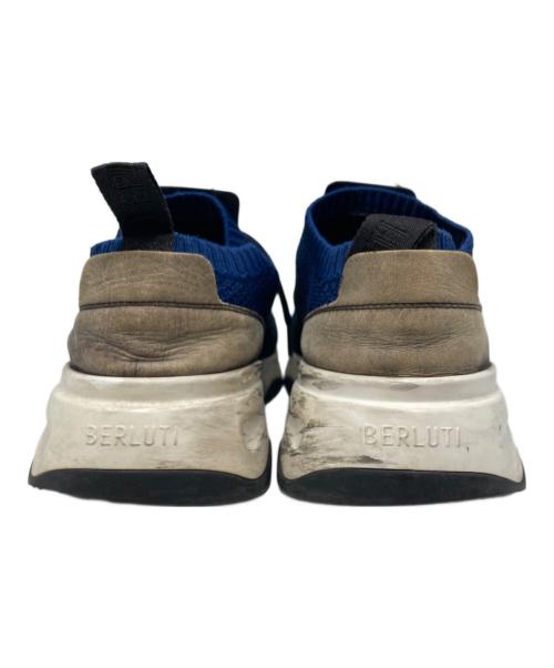 Berluti（ベルルッティ）Berluti (ベルルッティ) シャドウ ニット＆レザースニーカー ネイビー×ブルー サイズ:10 1/2の古着・服飾アイテム