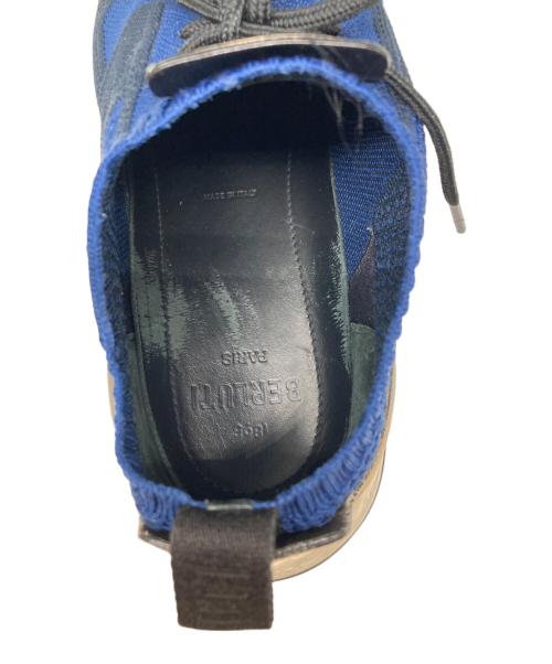 Berluti（ベルルッティ）Berluti (ベルルッティ) シャドウ ニット＆レザースニーカー ネイビー×ブルー サイズ:10 1/2の古着・服飾アイテム