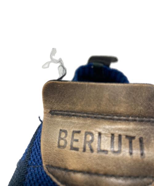 Berluti（ベルルッティ）Berluti (ベルルッティ) シャドウ ニット＆レザースニーカー ネイビー×ブルー サイズ:10 1/2の古着・服飾アイテム