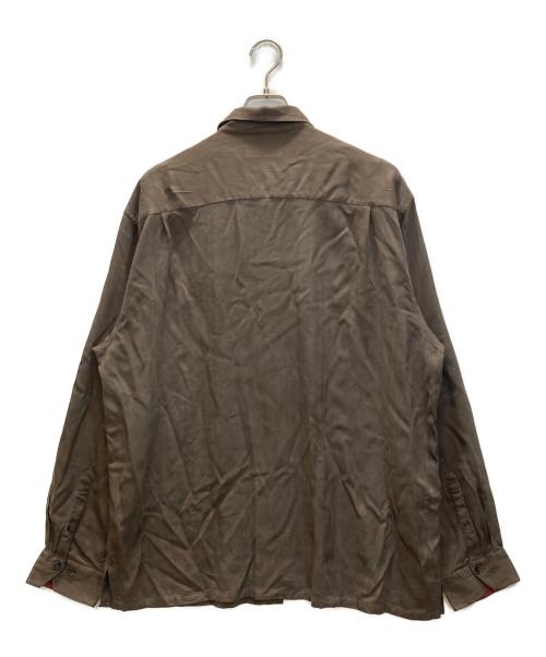 BARACUTA（バラクータ）BARACUTA (バラクータ) ヘリンボーン シルクシャツ ブラウン サイズ:XLの古着・服飾アイテム
