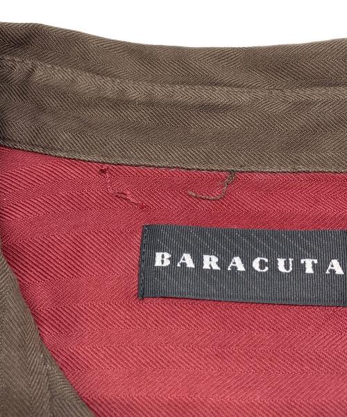 BARACUTA（バラクータ）BARACUTA (バラクータ) ヘリンボーン シルクシャツ ブラウン サイズ:XLの古着・服飾アイテム