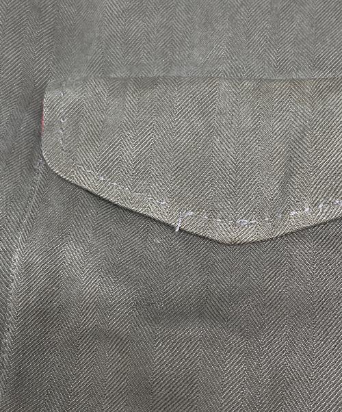 BARACUTA（バラクータ）BARACUTA (バラクータ) ヘリンボーン シルクシャツ ブラウン サイズ:XLの古着・服飾アイテム