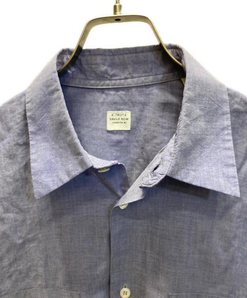 E.TAUTZ（イートーツ）E.TAUTZ (イートーツ) LINE MAN SHIRT ブルー サイズ:Mの古着・服飾アイテム