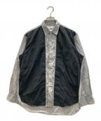 COMME des GARCONS SHIRTコムデギャルソンシャツ）の古着「切替ストライプシャツ」｜グレー×ブラック