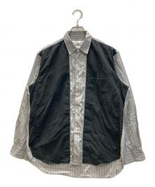 COMME des GARCONS SHIRT（コムデギャルソンシャツ）の古着「切替ストライプシャツ」｜グレー×ブラック