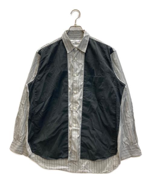 COMME des GARCONS SHIRT（コムデギャルソンシャツ）COMME des GARCONS SHIRT (コムデギャルソンシャツ) 切替ストライプシャツ グレー×ブラック サイズ:Sの古着・服飾アイテム