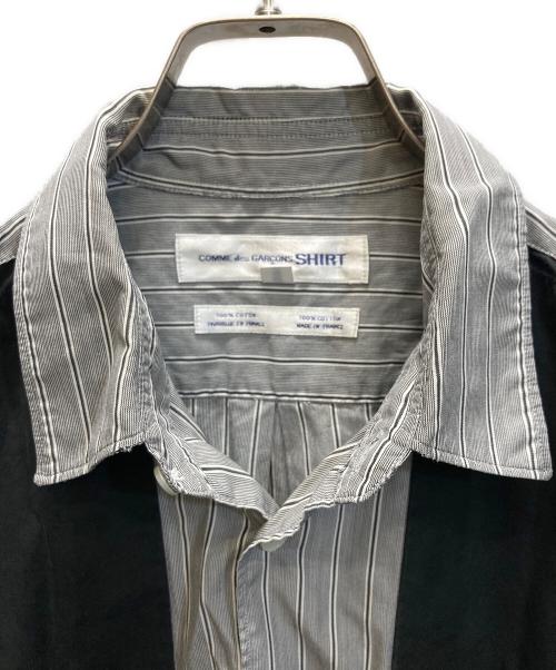 COMME des GARCONS SHIRT（コムデギャルソンシャツ）COMME des GARCONS SHIRT (コムデギャルソンシャツ) 切替ストライプシャツ グレー×ブラック サイズ:Sの古着・服飾アイテム