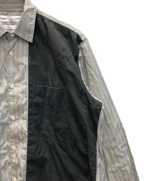 COMME des GARCONS SHIRT（コムデギャルソンシャツ）COMME des GARCONS SHIRT (コムデギャルソンシャツ) 切替ストライプシャツ グレー×ブラック サイズ:Sの古着・服飾アイテム