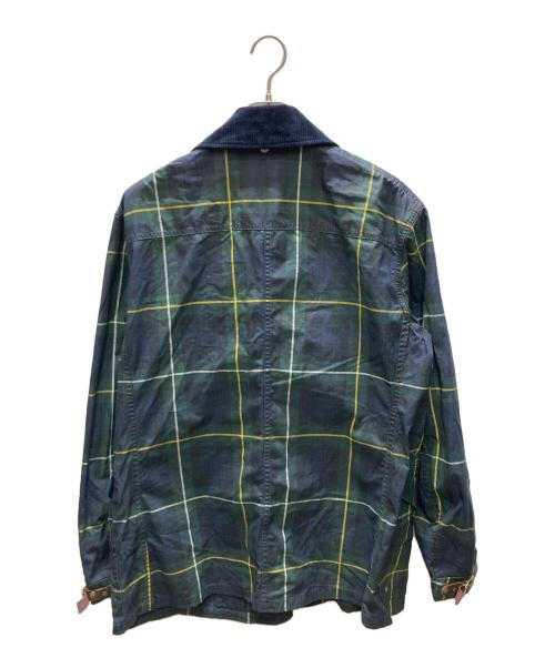 POLO RALPH LAUREN（ポロ・ラルフローレン）POLO RALPH LAUREN (ポロ・ラルフローレン) ブラックウォッチ ワックスコーティング ファイヤーマンジャケット ネイビー×グリーン サイズ:SIZE Lの古着・服飾アイテム
