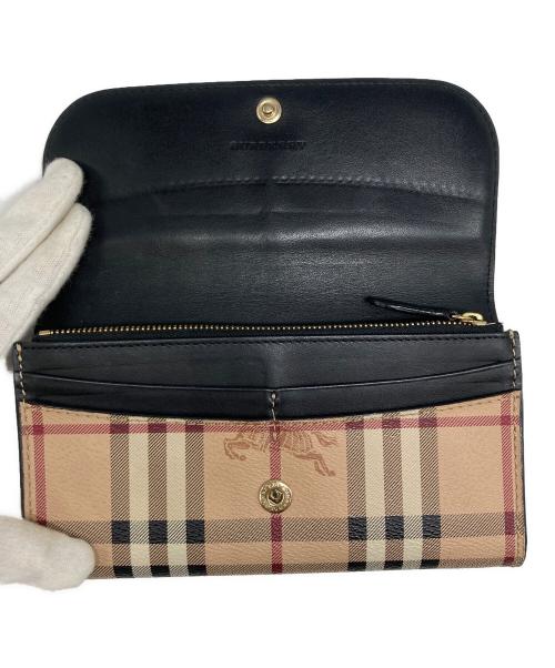 BURBERRY（バーバリー）BURBERRY (バーバリー) ノヴァチェック柄 ホースロゴ 長財布 ベージュの古着・服飾アイテム