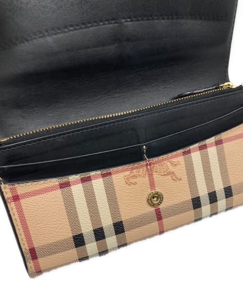 BURBERRY（バーバリー）BURBERRY (バーバリー) ノヴァチェック柄 ホースロゴ 長財布 ベージュの古着・服飾アイテム