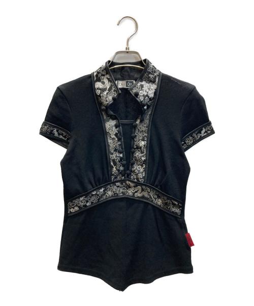 OZZON（オッズオン）OZZON (オッズオン) チャイナブラウス ブラック サイズ:記載無しの古着・服飾アイテム