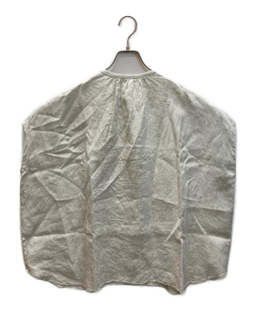 KAGURE（カグレ）KAGURE (カグレ) リネンフリルフレンチワイドシャツ グレー サイズ:Freeの古着・服飾アイテム