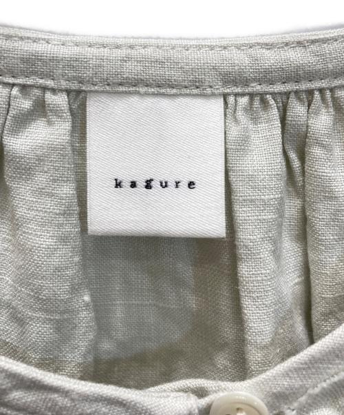 KAGURE（カグレ）KAGURE (カグレ) リネンフリルフレンチワイドシャツ グレー サイズ:Freeの古着・服飾アイテム