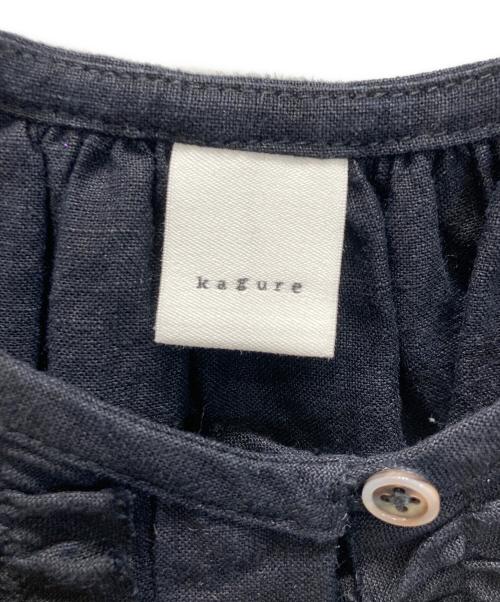 KAGURE（カグレ）KAGURE (カグレ) リネンフリルフレンチワイドシャツ ブラック サイズ:Freeの古着・服飾アイテム