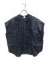 KAGURE（カグレ）の古着「リネンフリルフレンチワイドシャツ」｜ブラック