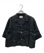 LE GLAZIKル グラジック）の古着「OPEN COLLAR SHIRT」｜ブラック