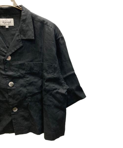 LE GLAZIK（ル グラジック）LE GLAZIK (ル グラジック) OPEN COLLAR SHIRT ブラック サイズ:36の古着・服飾アイテム