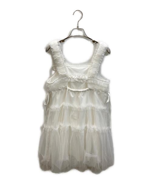 merry jenny（メリージェニー）merry jenny (メリージェニー) チュールコルセットミニワンピース ホワイト サイズ:SIZE Fの古着・服飾アイテム