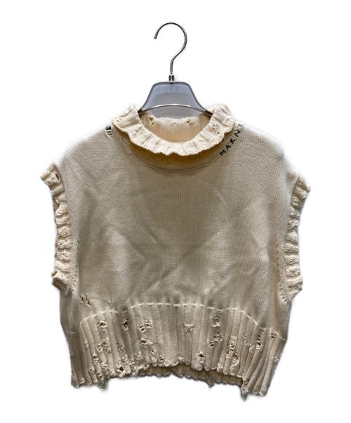 MARNI（マルニ）MARNI (マルニ) コットンクロップドニットベスト ベージュ サイズ:40の古着・服飾アイテム