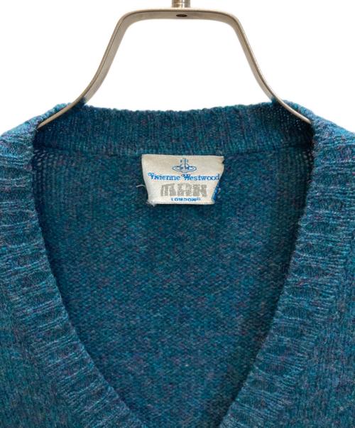 Vivienne Westwood man（ヴィヴィアン ウェストウッド マン）Vivienne Westwood man (ヴィヴィアン ウェストウッド マン) オーブ刺繍ニットカーディガン ブルー サイズ:Mの古着・服飾アイテム