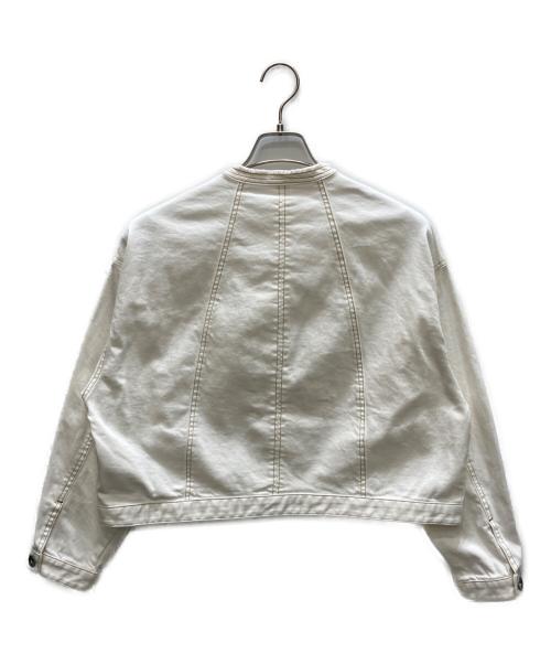 mylanka（ミランカ）mylanka (ミランカ) ノーカラーデニムジャケット ホワイト サイズ:SIZE　38 未使用品の古着・服飾アイテム
