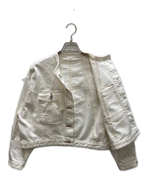 mylanka（ミランカ）mylanka (ミランカ) ノーカラーデニムジャケット ホワイト サイズ:SIZE　38 未使用品の古着・服飾アイテム