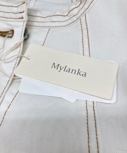 mylanka（ミランカ）mylanka (ミランカ) ノーカラーデニムジャケット ホワイト サイズ:SIZE　38 未使用品の古着・服飾アイテム