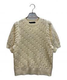 BRAHMIN（ブラーミン）の古着「ポップコーン編みハーフスリーブニット」｜アイボリー