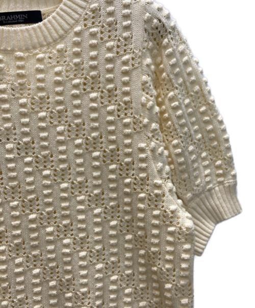 BRAHMIN（ブラーミン）BRAHMIN (ブラーミン) ポップコーン編みハーフスリーブニット アイボリー サイズ:size38 未使用品の古着・服飾アイテム