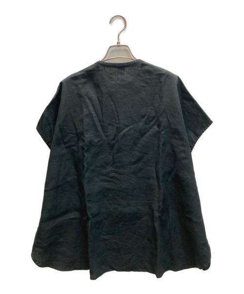 KAGURE（カグレ）KAGURE (カグレ) リネンWポケットフレンチシャツ ブラック サイズ:size Freeの古着・服飾アイテム