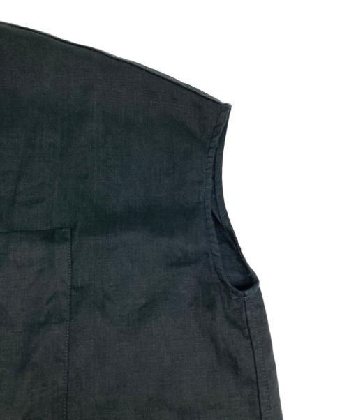 KAGURE（カグレ）KAGURE (カグレ) リネンWポケットフレンチシャツ ブラック サイズ:size Freeの古着・服飾アイテム