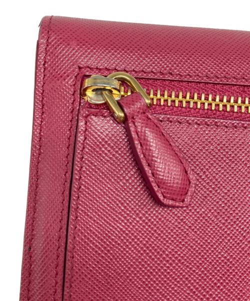 PRADA（プラダ）PRADA (プラダ) サフィアーノ エンベロープ バイカラー フラップウォレット ピンク サイズ:下記参照の古着・服飾アイテム