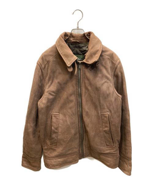 Eddie Bauer（エディーバウアー）Eddie Bauer (エディーバウアー) レザーフライトジャケット ブラウン サイズ:Mの古着・服飾アイテム