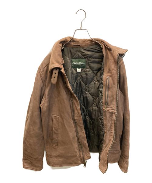 Eddie Bauer（エディーバウアー）Eddie Bauer (エディーバウアー) レザーフライトジャケット ブラウン サイズ:Mの古着・服飾アイテム