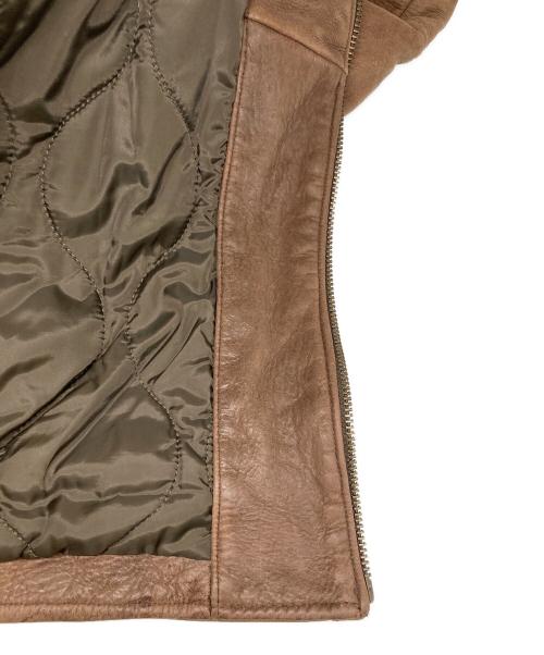 Eddie Bauer（エディーバウアー）Eddie Bauer (エディーバウアー) レザーフライトジャケット ブラウン サイズ:Mの古着・服飾アイテム
