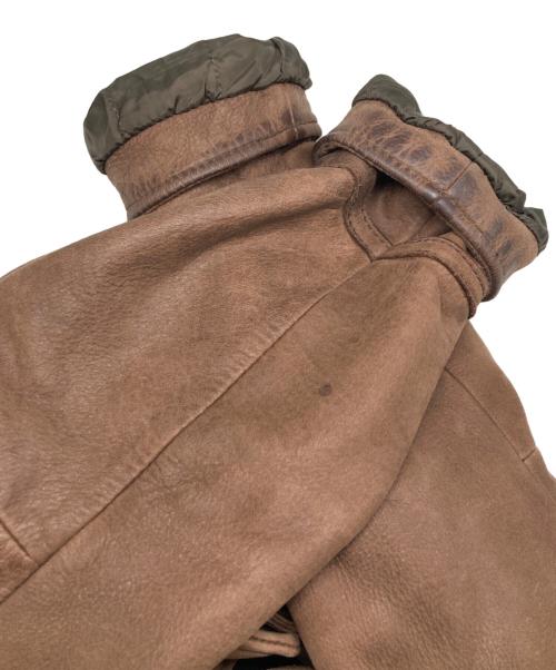 Eddie Bauer（エディーバウアー）Eddie Bauer (エディーバウアー) レザーフライトジャケット ブラウン サイズ:Mの古着・服飾アイテム