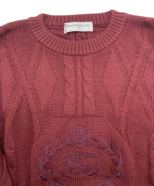 Burberry's（バーバリーズ）Burberry's (バーバリーズ) ケーブルニット レッド サイズ:下記参照の古着・服飾アイテム