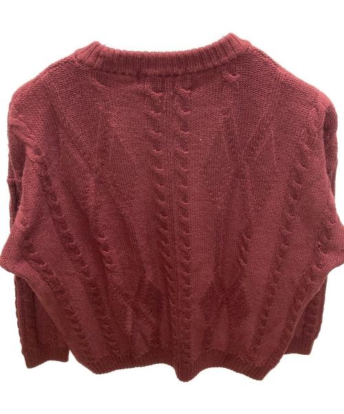 Burberry's（バーバリーズ）Burberry's (バーバリーズ) ケーブルニット レッド サイズ:下記参照の古着・服飾アイテム