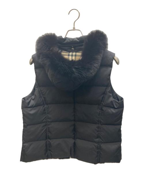 BURBERRY LONDON（バーバリーロンドン）BURBERRY LONDON (バーバリーロンドン) ファーフード付ダウンベスト ブラック サイズ:46の古着・服飾アイテム